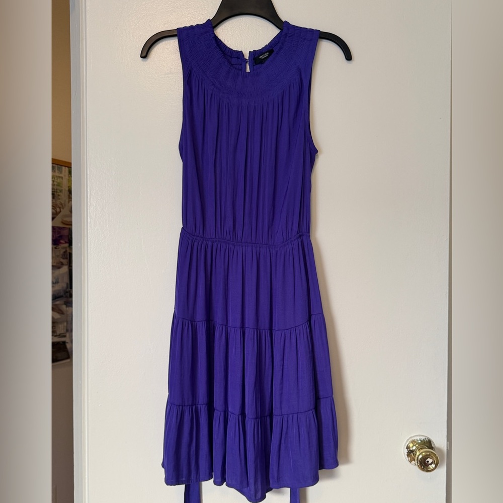 NWOT Simply Vera Vera Wang Satin Midi Dress w/ Self-Belt
